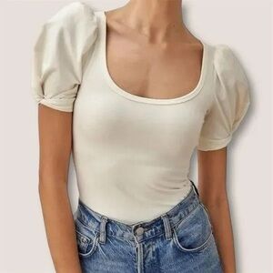 NWT Reformation Frances Knit Creme Top